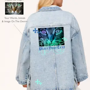 sj | oversized denim jacket with puppy graphics (copy)