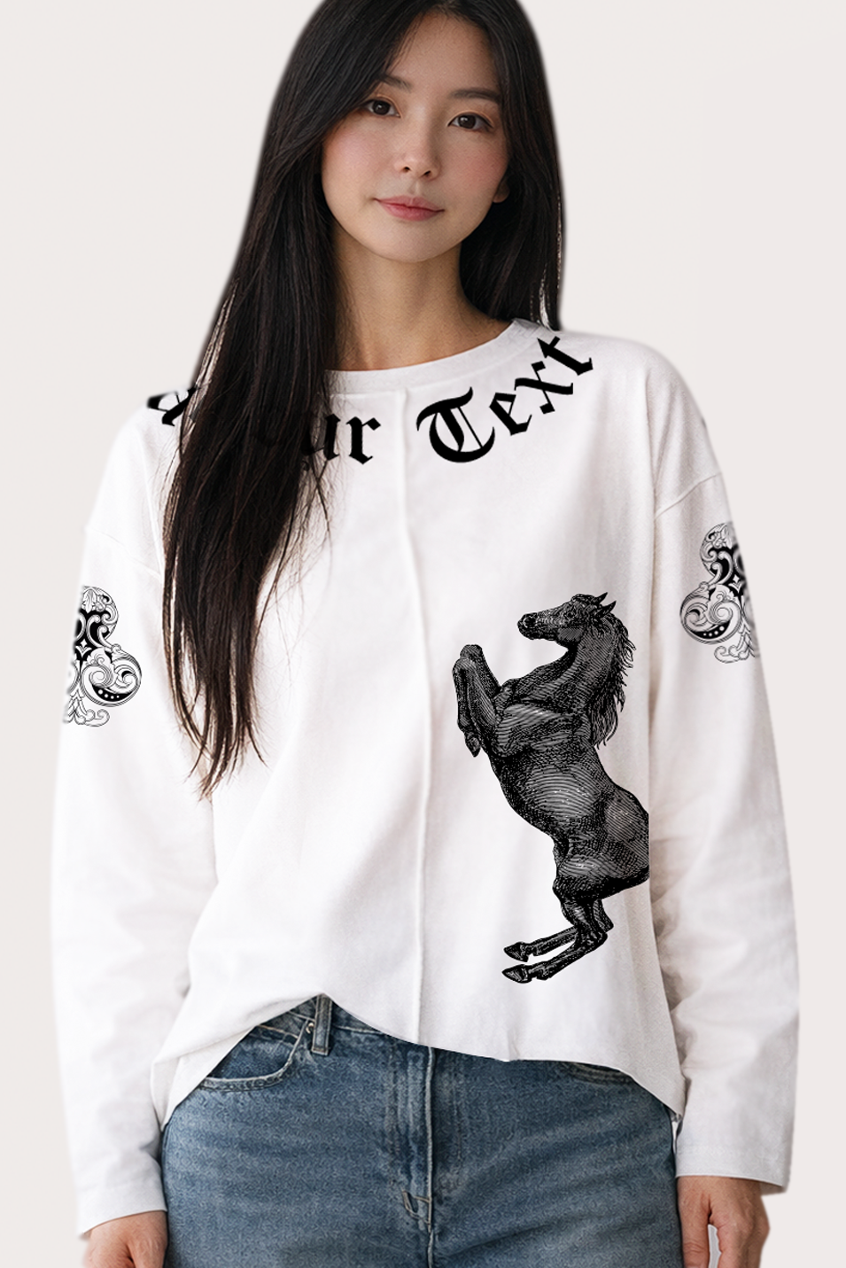 loose fit premium pure cotton long sleeve flattering t shirt top loose fit premium pure cotton long sleeve flattering t shirt top