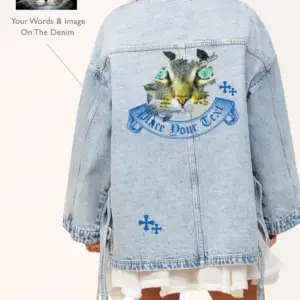 sj | oversized denim jacket with puppy graphics (copy)