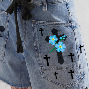 oversized sparkling denim jacket with rhinestone lettering (copy)