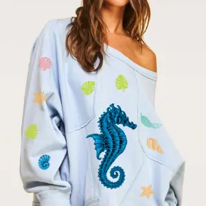 cl | drawstring waist denim shorts with seahorse (copy)